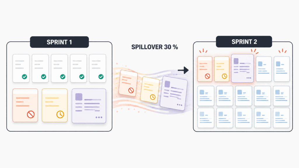 Spillover rate: co nám říká práce přetékající ze sprintu do sprintu